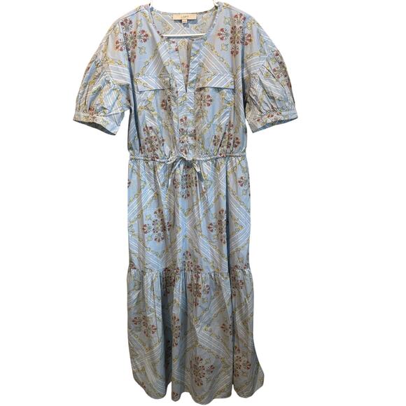 LOFT Dresses & Skirts - 100% Cotton Dress by Loft - Size M - Beautiful Midi Length